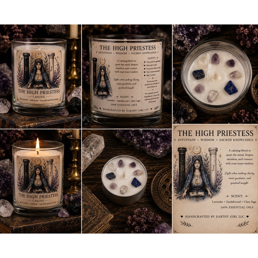 The High Priestess Tarot Tea Light Candle Set
